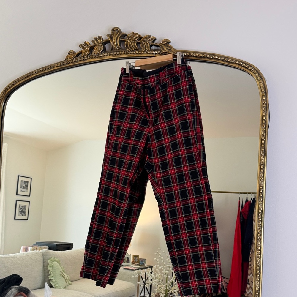 Lane Bryant Red and Black Plaid Chinos size 14